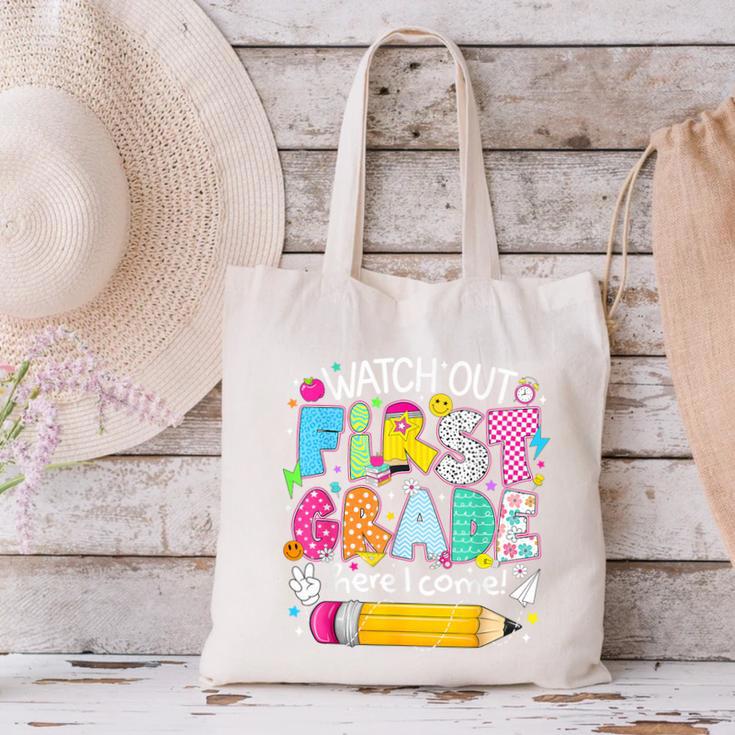 Watch Out First Grade Here I Come Back To School Boy Kids Canvas Tote Bag Watch Out First Grade Here I Come Back To School Boy Kids Canvas Tote Bag