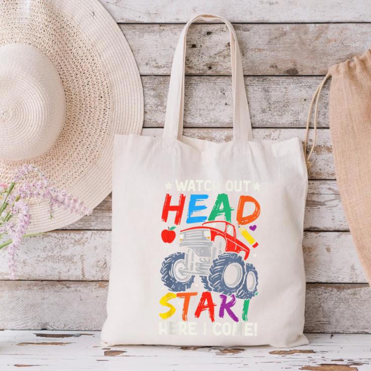 Watch Out HeadStart Here I Come Monster Truck Back To School Canvas Tote Bag Watch Out HeadStart Here I Come Monster Truck Back To School Canvas Tote Bag