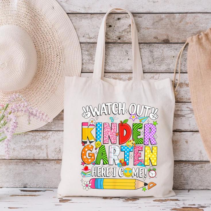 Watch Out Kindergarten Here I Come Back To School Girls Kids Canvas Tote Bag Watch Out Kindergarten Here I Come Back To School Girls Kids Canvas Tote Bag