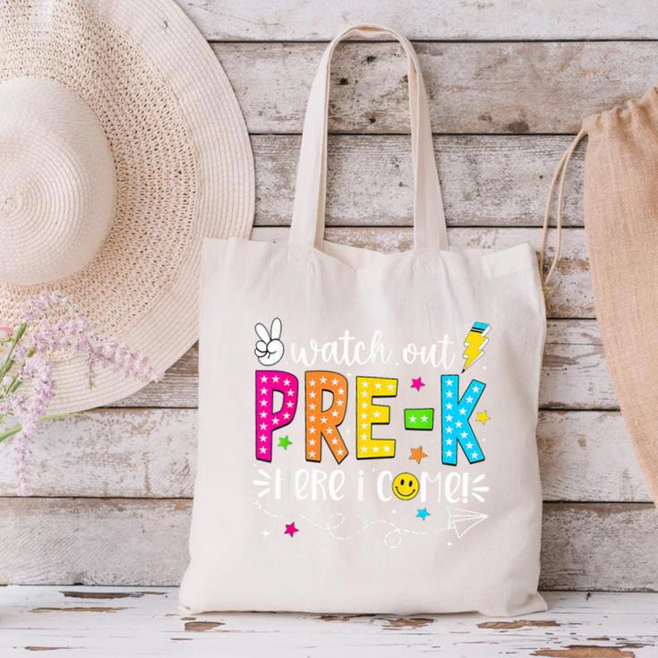 Watch Out Pre-K Here I Come Back To School Boys Girls Kids Canvas Tote Bag