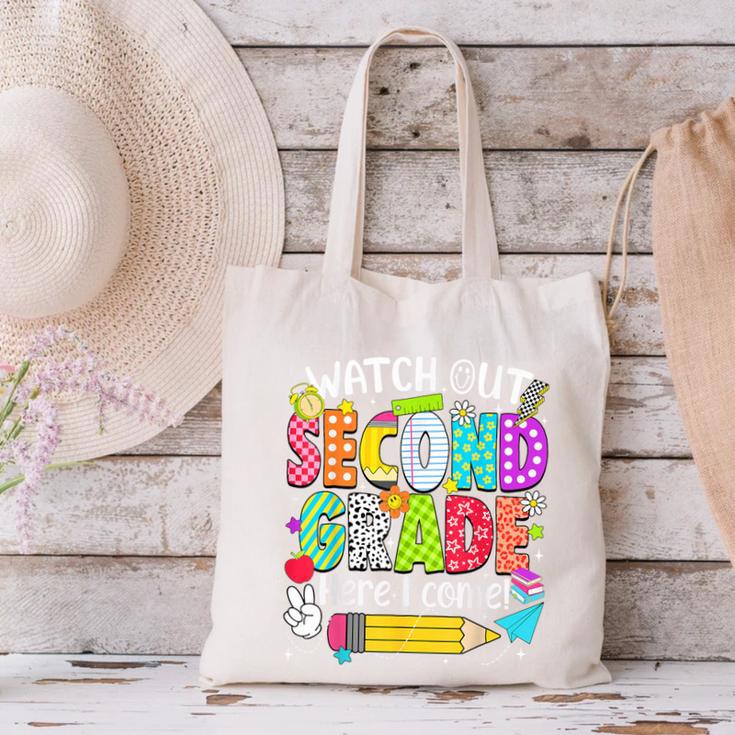 Watch Out Second Grade Here I Come Back To School Boys Girls Canvas Tote Bag