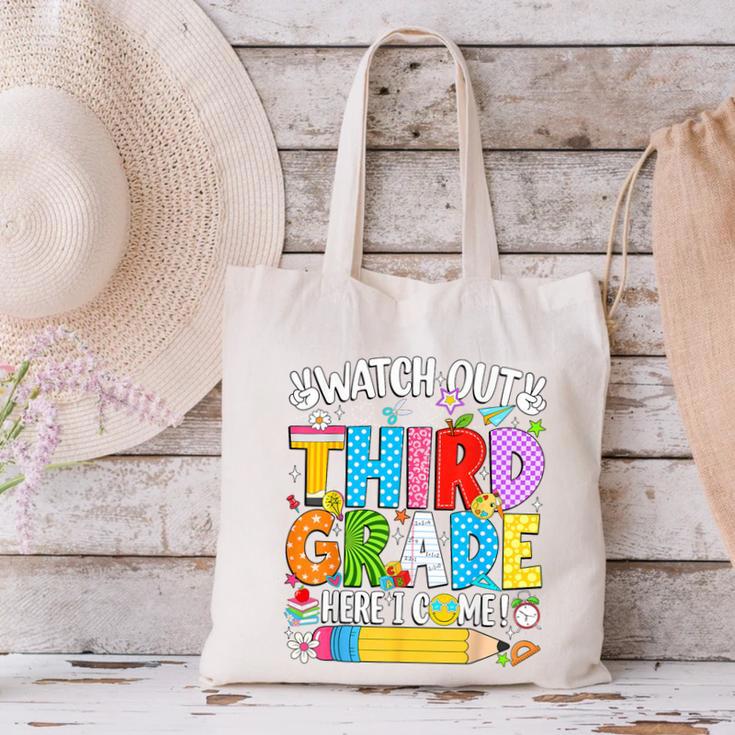Watch Out Third Grade Here I Come Back To School Girls Kids Canvas Tote Bag Watch Out Third Grade Here I Come Back To School Girls Kids Canvas Tote Bag