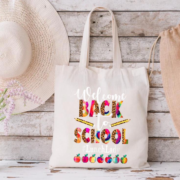 Welcome Back To School Lunch Lady Leopard On First Day Of School Canvas Tote Bag Welcome Back To School Lunch Lady Leopard On First Day Of School Canvas Tote Bag