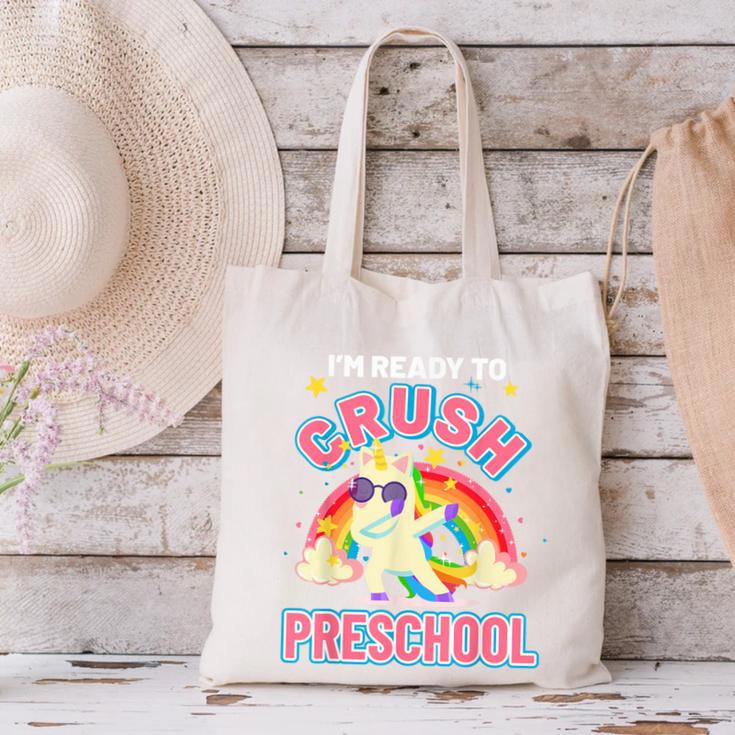 Welcome Back To School Unicorn Crushing Preschool Canvas Tote Bag