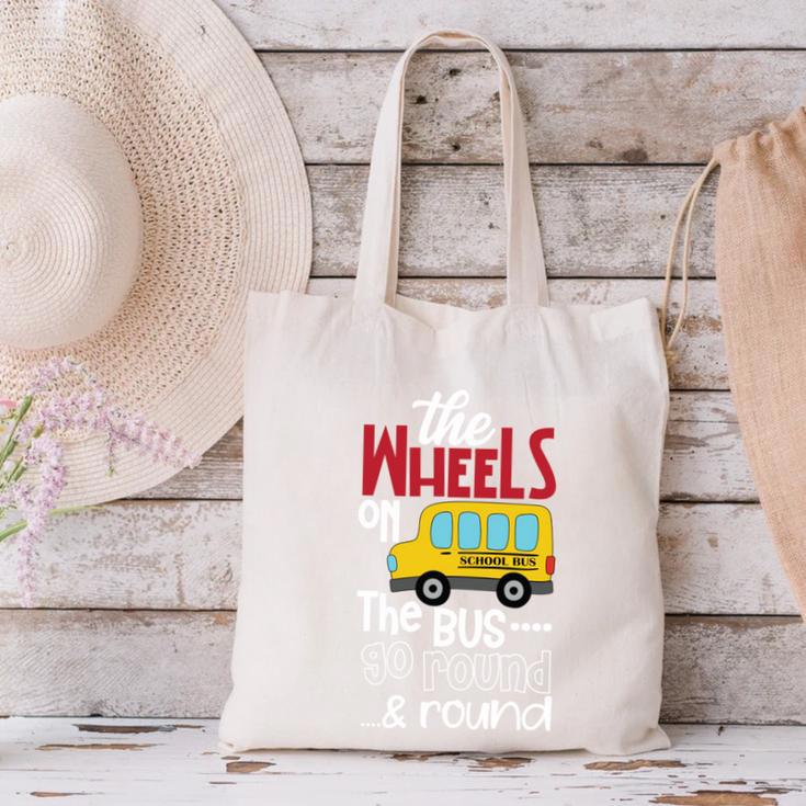 Wheels On The Bus Kids Back To School Canvas Tote Bag Wheels On The Bus Kids Back To School Canvas Tote Bag