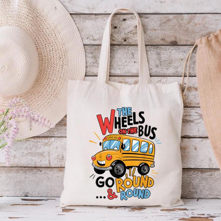 The Wheels On The Bus Toddler Kids Back To School Canvas Tote Bag The Wheels On The Bus Toddler Kids Back To School Canvas Tote Bag