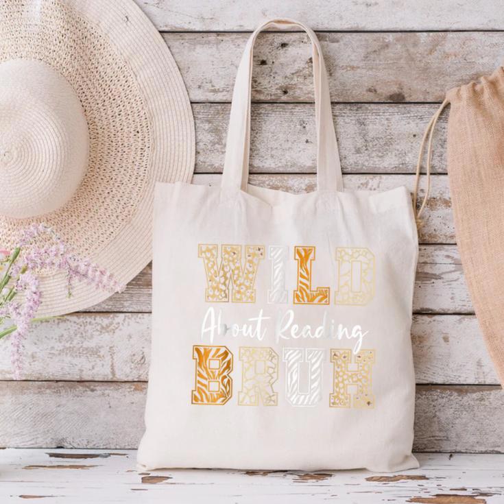 Wild About Reading Kid Love Wild Animal Books Back To School Canvas Tote Bag Wild About Reading Kid Love Wild Animal Books Back To School Canvas Tote Bag