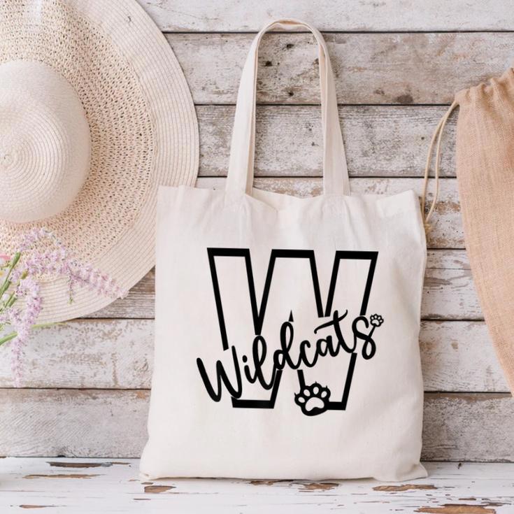 Wildcats School Sports Fan Team Spirit Mascot Back To School Canvas Tote Bag Wildcats School Sports Fan Team Spirit Mascot Back To School Canvas Tote Bag
