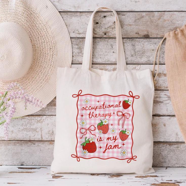 Women Occupational Therapy Cute Strawberry OT Back To School Canvas Tote Bag Women Occupational Therapy Cute Strawberry OT Back To School Canvas Tote Bag