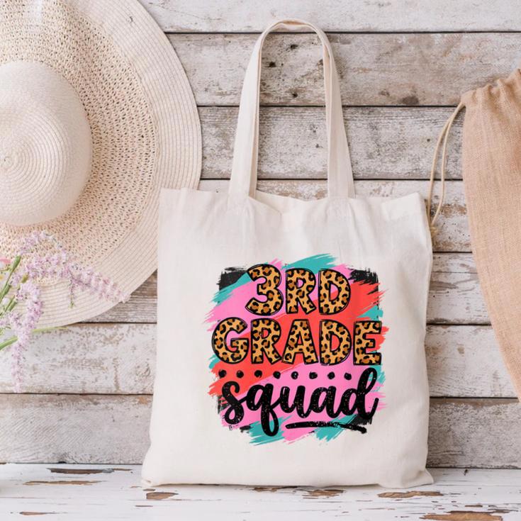 Women's Third 3rd Grade Squad Back To School Animal Print Girl Tee Canvas Tote Bag