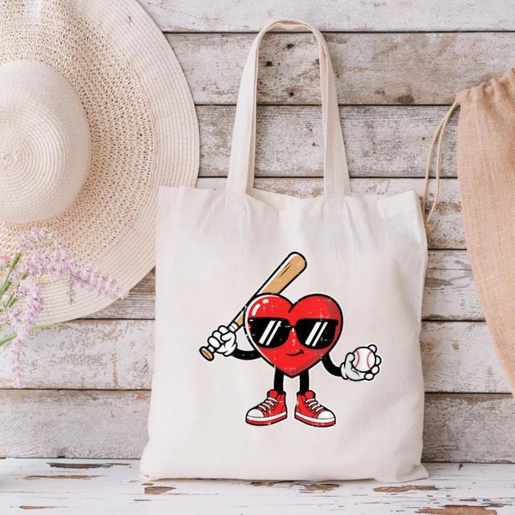 Women's Valentines Day Heart Baseball Player Sports Boys Kids Men Canvas Tote Bag Women's Valentines Day Heart Baseball Player Sports Boys Kids Men Canvas Tote Bag