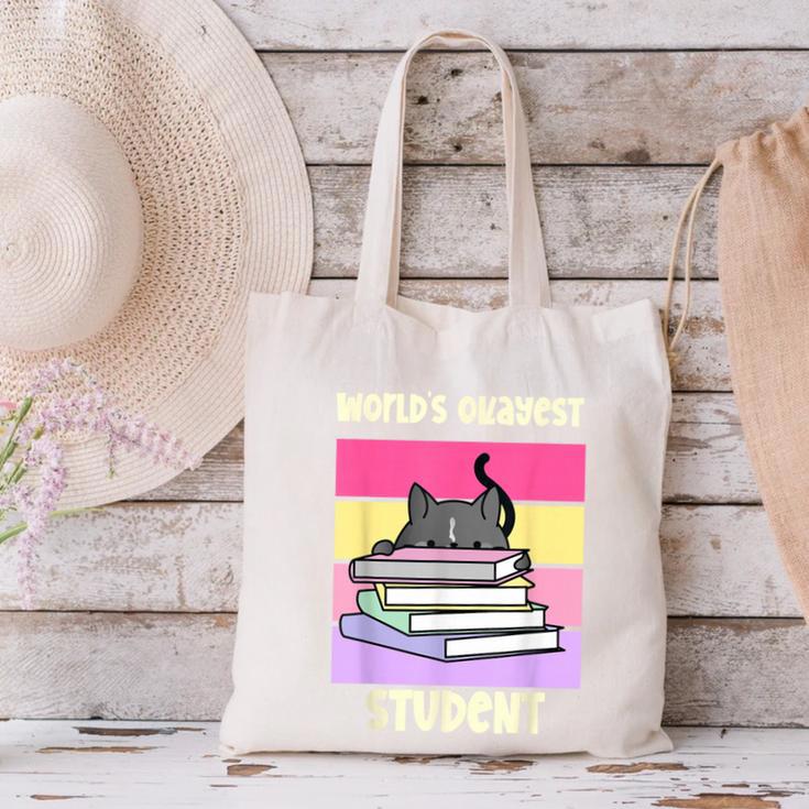 World's Okayest Student Fun Back To School & New Term Canvas Tote Bag World's Okayest Student Fun Back To School & New Term Canvas Tote Bag