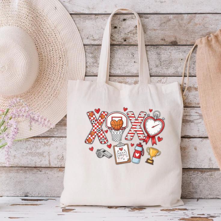 XOXO Physical Education Valentines Day Baseball Football Men Canvas Tote Bag