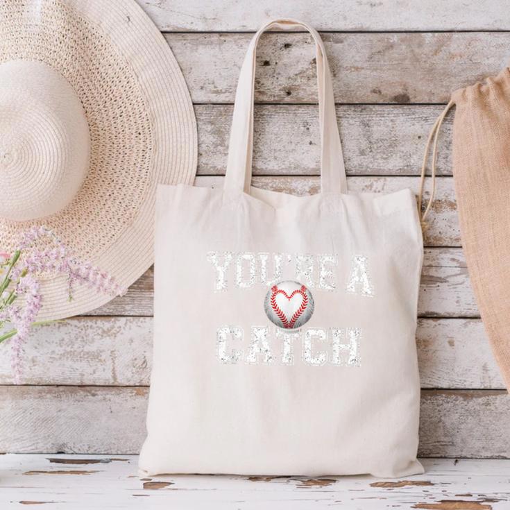 You'Re A Catch Baseball Pun Heart Kids Boys Valentines Canvas Tote Bag You'Re A Catch Baseball Pun Heart Kids Boys Valentines Canvas Tote Bag