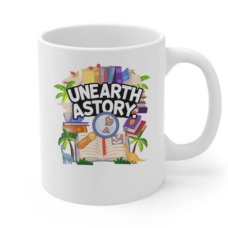 Unearth A Story Reading Book Summer Book Lover Graphic Print Coffee Mug