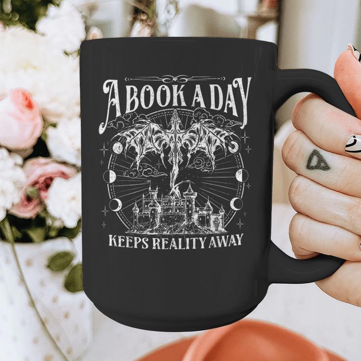 A Book A Day Dragon Bookish Book Club Fantasy Book Lover Graphic Print Coffee Mug A Book A Day Dragon Bookish Book Club Fantasy Book Lover Graphic Print Coffee Mug