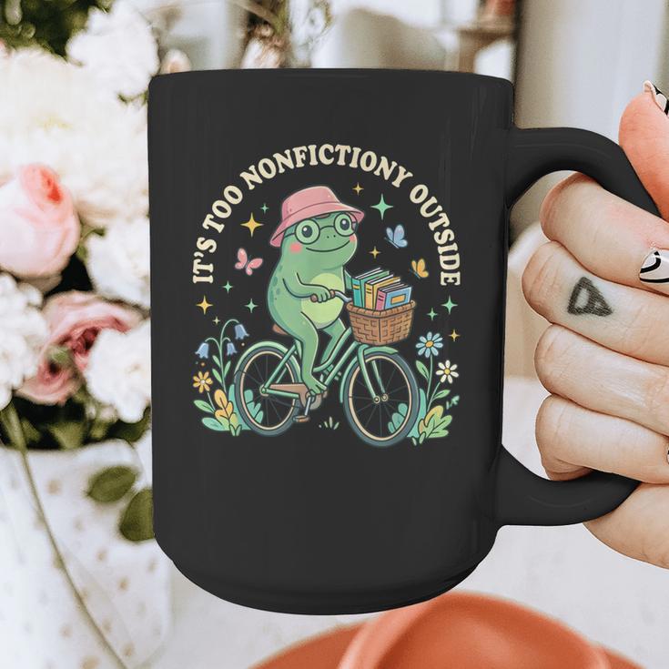 It's Too Nonfiction Outside Frog Reading Book Lover Graphic Print Coffee Mug