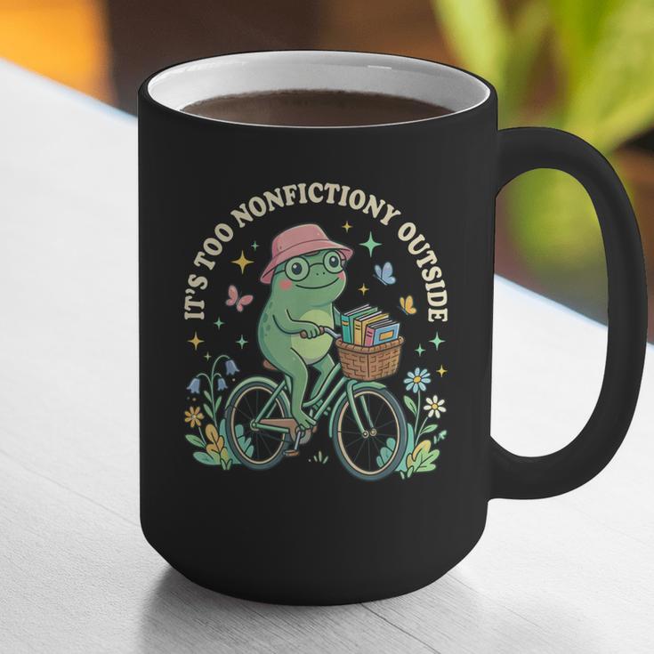 It's Too Nonfiction Outside Frog Reading Book Lover Graphic Print Coffee Mug