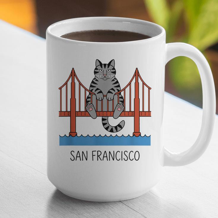San Francisco Cat Golden Gate Bridge Book Lover Graphic Print Coffee Mug San Francisco Cat Golden Gate Bridge Book Lover Graphic Print Coffee Mug