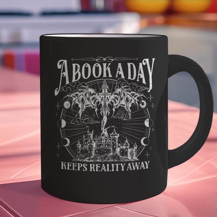 A Book A Day Dragon Bookish Book Club Fantasy Book Lover Graphic Print Coffee Mug A Book A Day Dragon Bookish Book Club Fantasy Book Lover Graphic Print Coffee Mug