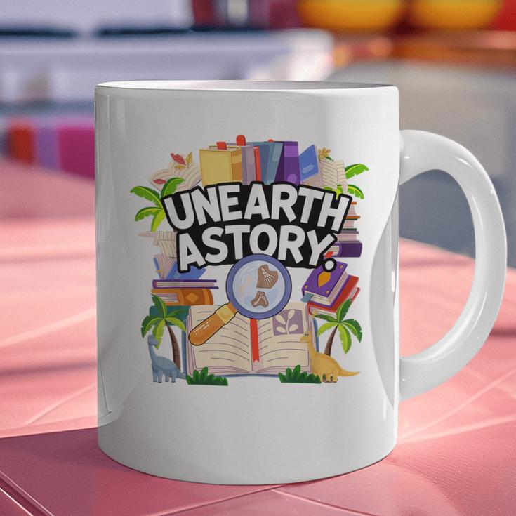 Unearth A Story Reading Book Summer Book Lover Graphic Print Coffee Mug