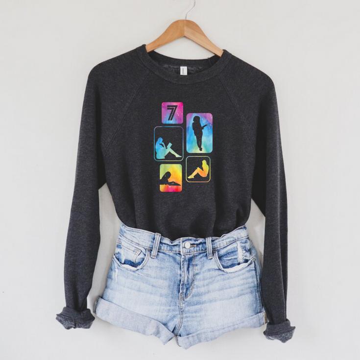7th Birthday Book Reading Bookworm Book Lover Girls Raglan Sleeve Sweatshirt