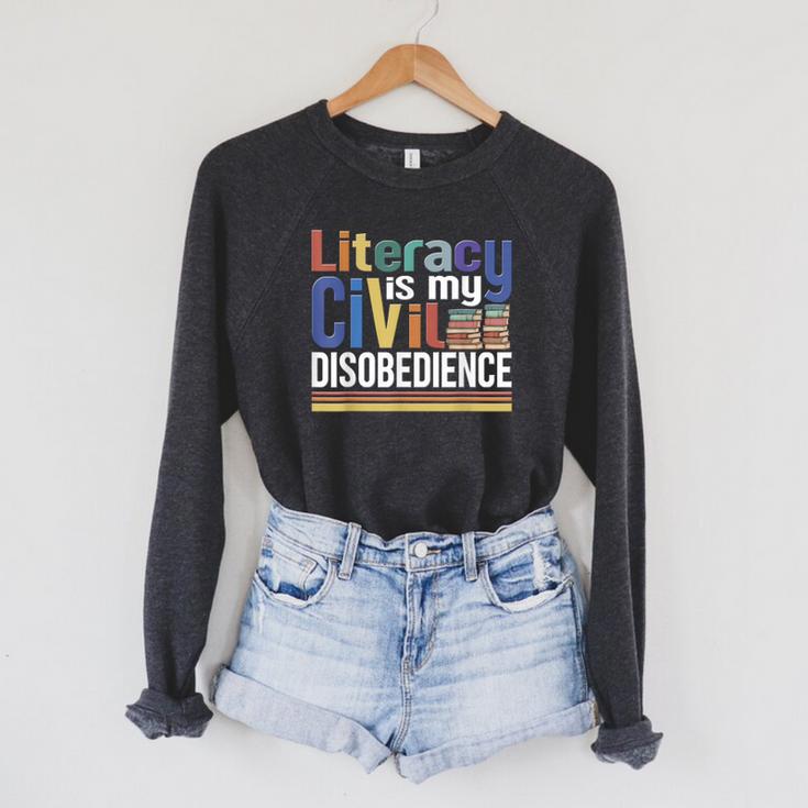 Banned Books Week Read Reading Book Lover Librarian Raglan Sleeve Sweatshirt