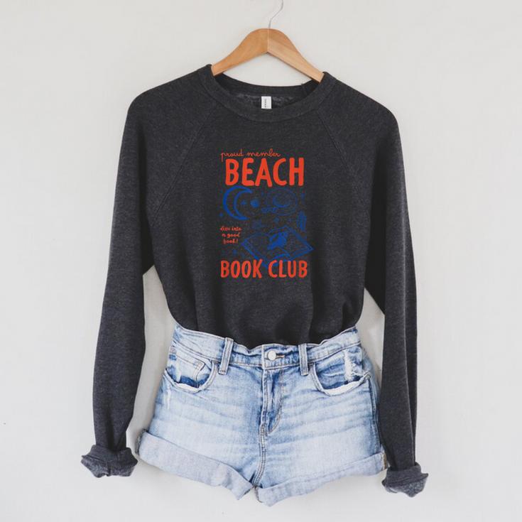 Beach Book Club Girl Summer Bookish Beach Day Librarian Raglan Sleeve Sweatshirt