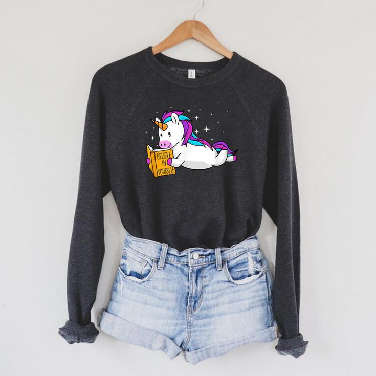 Believe In Yourself Book Lover Reading Bookworm Reader Raglan Sleeve Sweatshirt