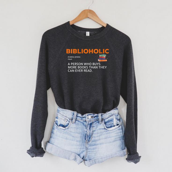 Biblioholic Definition Reading Nerd Book Lovers Geek Raglan Sleeve Sweatshirt