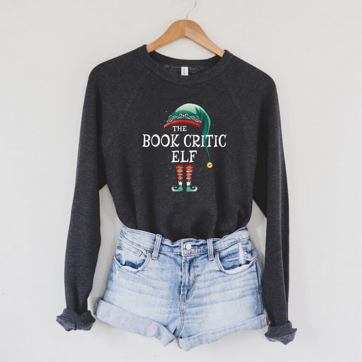 Book Critic Elf Job Christmas Raglan Sleeve Sweatshirt