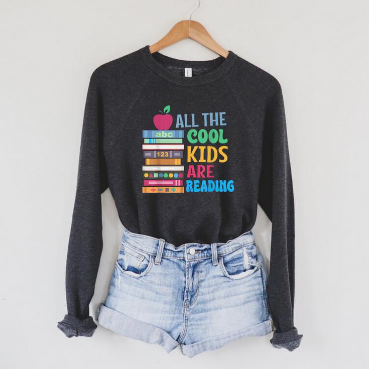 Book Lover All The Cool Kids Reading Raglan Sleeve Sweatshirt