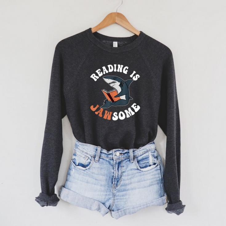 Book Reading Is Jawsome Reading Books Raglan Sleeve Sweatshirt