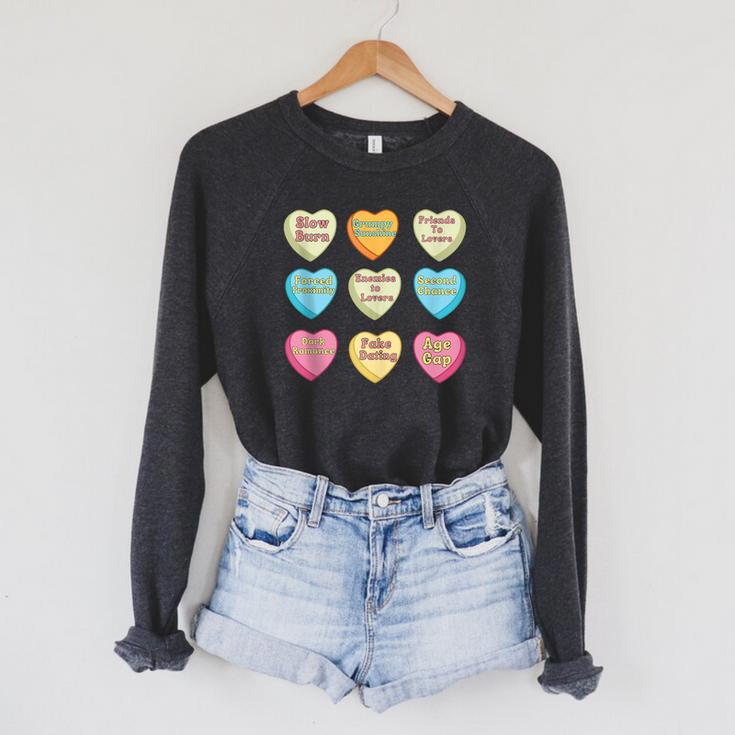 Bookish Romance Tropes Smut Reader Spicy Book Lover Raglan Sleeve Sweatshirt