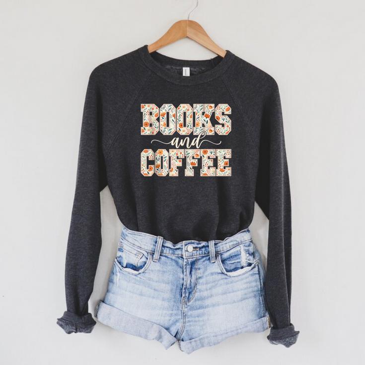 Books & Coffee Floral Raglan Sleeve Sweatshirt