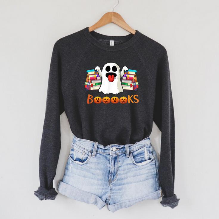 Books Lovers Boo Scary Ghost T Shirt Raglan Sleeve Sweatshirt