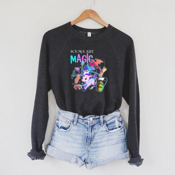 Books Are Magic Fantasy Bookworm Raglan Sleeve Sweatshirt