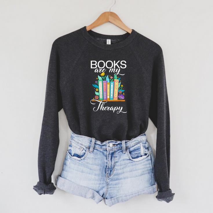 Books Are My Therapy Raglan Sleeve Sweatshirt