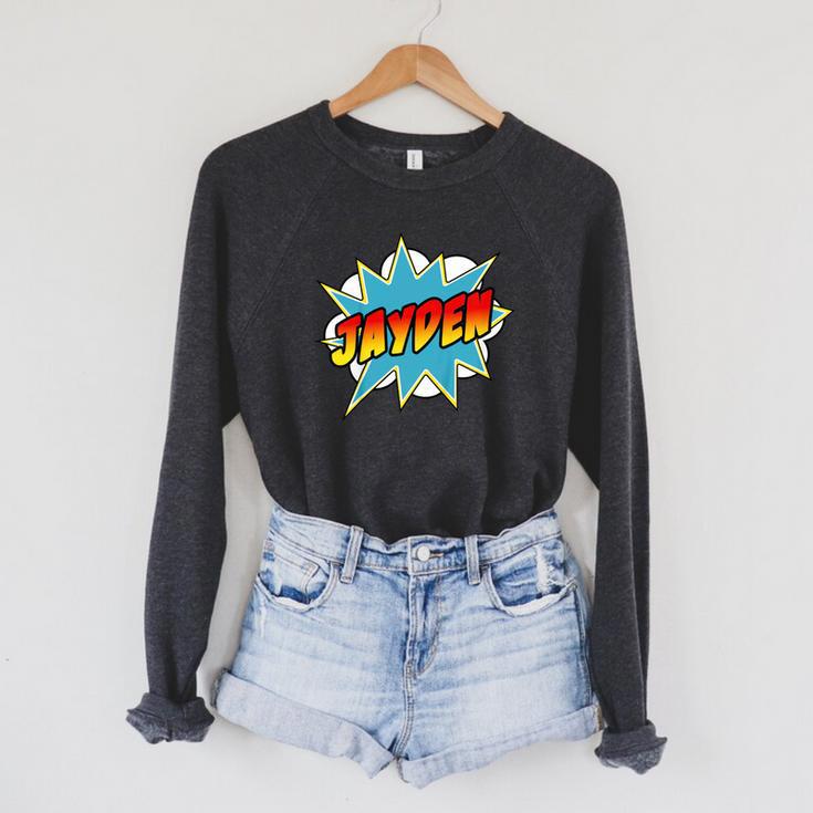 Boys Jayden Comic Book Superhero Name Raglan Sleeve Sweatshirt