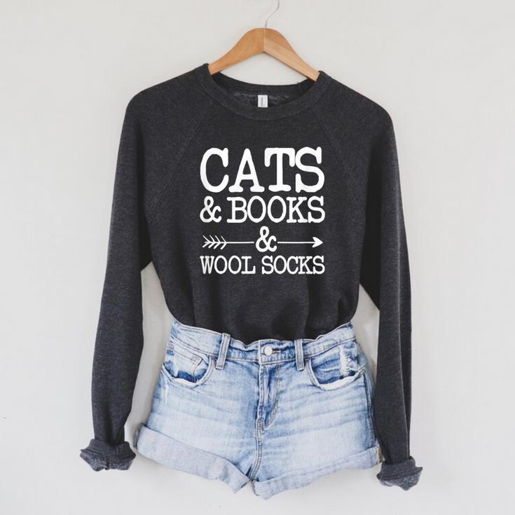 Cats And Books And Wool Socks Raglan Sleeve Sweatshirt