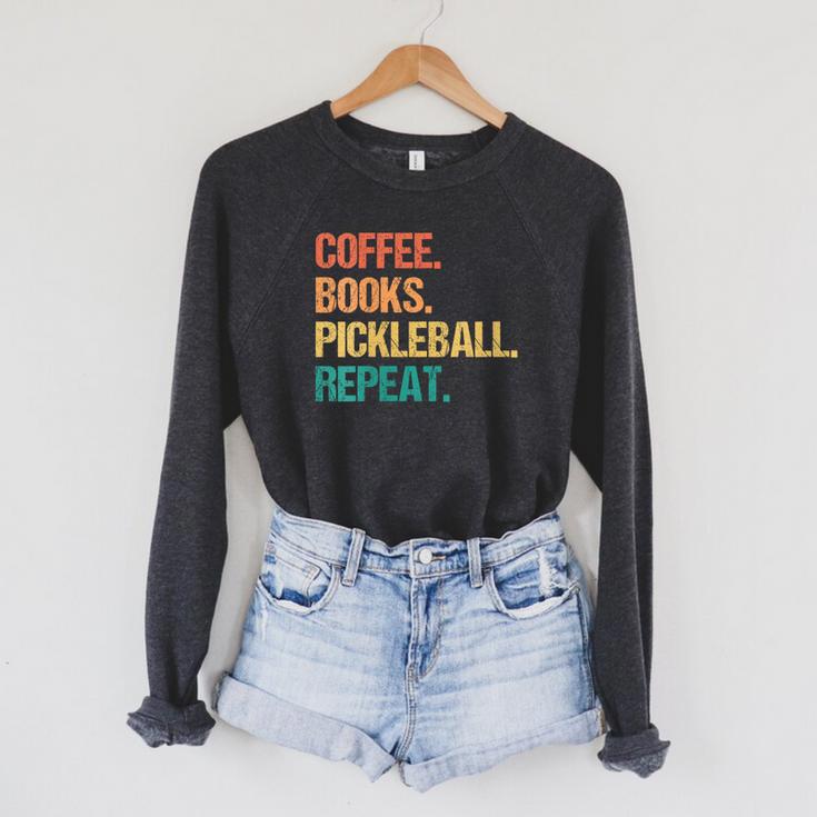 Coffee Books Pickleball Reading Lovers Bookworm Raglan Sleeve Sweatshirt