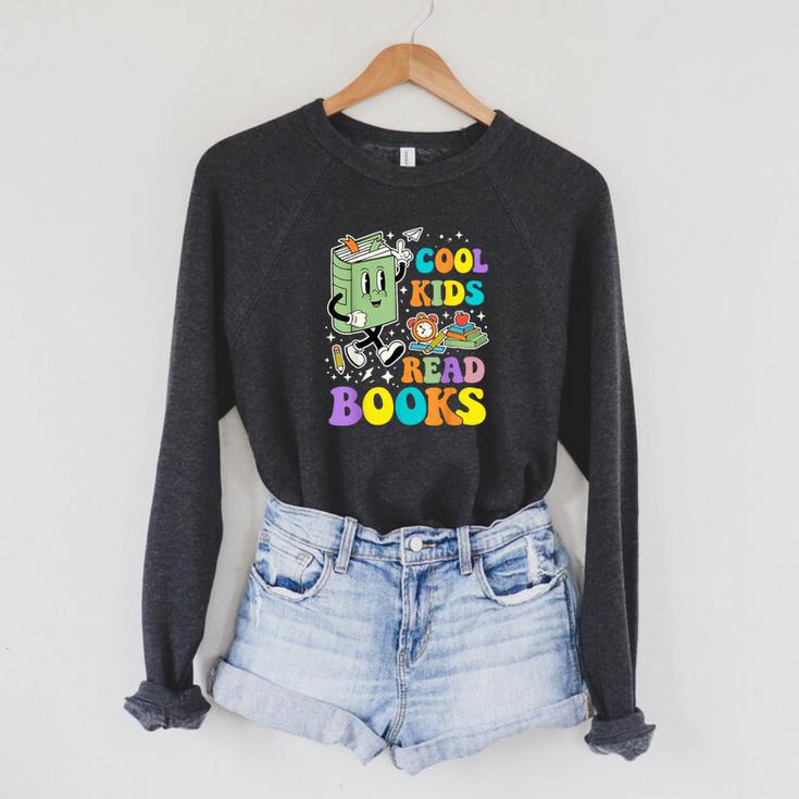Cool Kids Read Books Teacher Bookworm Librarian Book Lover Raglan Sleeve Sweatshirt