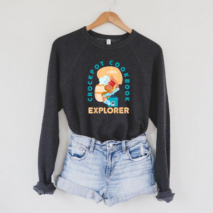 Crockpot Cookbook Explorer Baking Cooking Lover Chef Cook Raglan Sleeve Sweatshirt