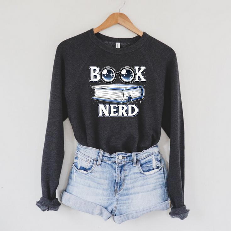 Cute Book Nerd Typography Minimalist Bookworm Fan Raglan Sleeve Sweatshirt