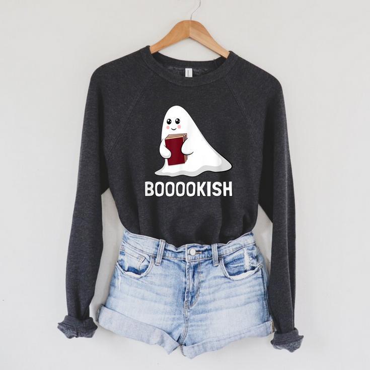 Cute Bookish Halloween Ghost Readers And Book Lovers Raglan Sleeve Sweatshirt
