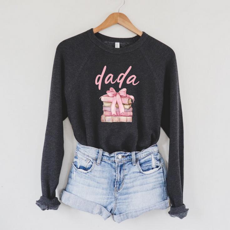 Dada Book First Chapter Birthday Girl Coquette Bow Matching Raglan Sleeve Sweatshirt