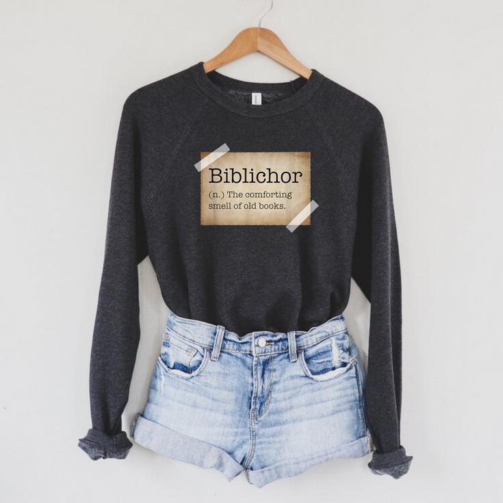 Dark Academia Aesthetic Biblichor Old Vintage Books Lover Raglan Sleeve Sweatshirt