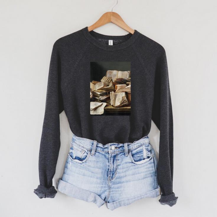 Dark Academia Aesthetic Styles Book Lover Art Raglan Sleeve Sweatshirt