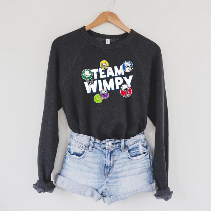 DOAWK Colorful Team Wimpy Sticker Collage Book Series Raglan Sleeve Sweatshirt