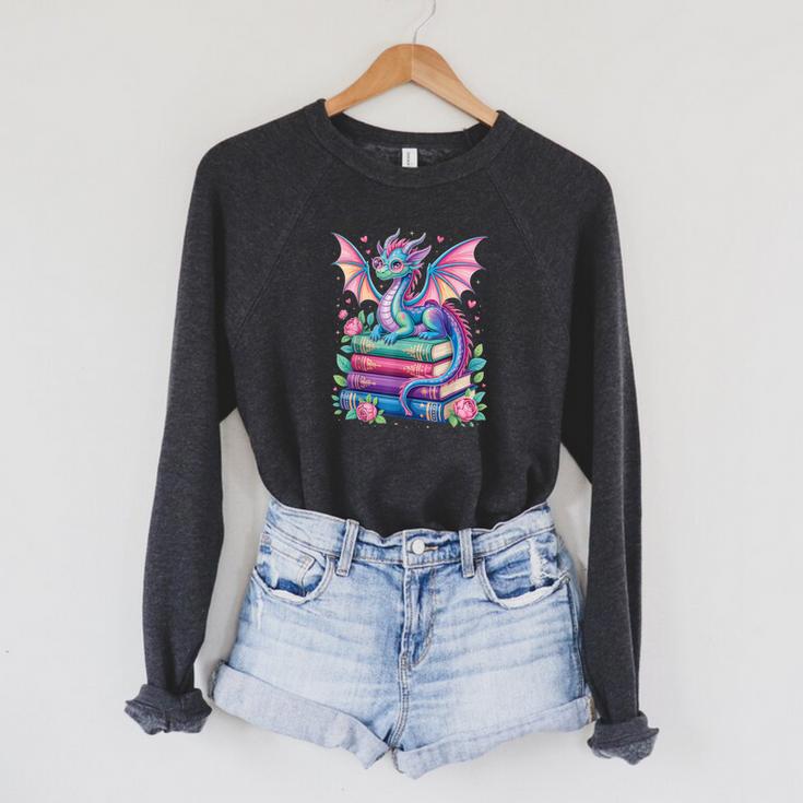 Dragon Book Fantasy Reading Raglan Sleeve Sweatshirt